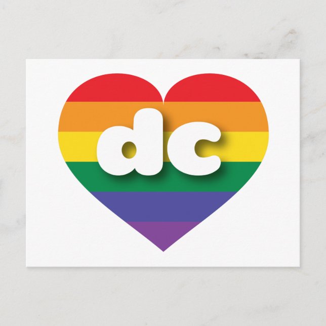 I Liebe DC Regenbogenherz Postkarte (Vorderseite)