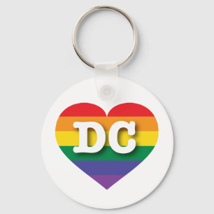 I Liebe DC Regenbogenherz Schlüsselanhänger