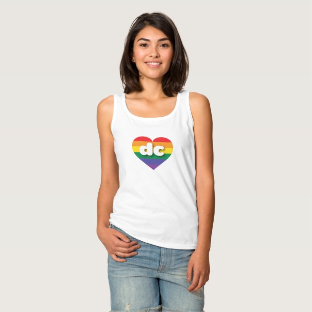 I Liebe DC Regenbogenherz Tank Top (Vorderseite Vollansicht)