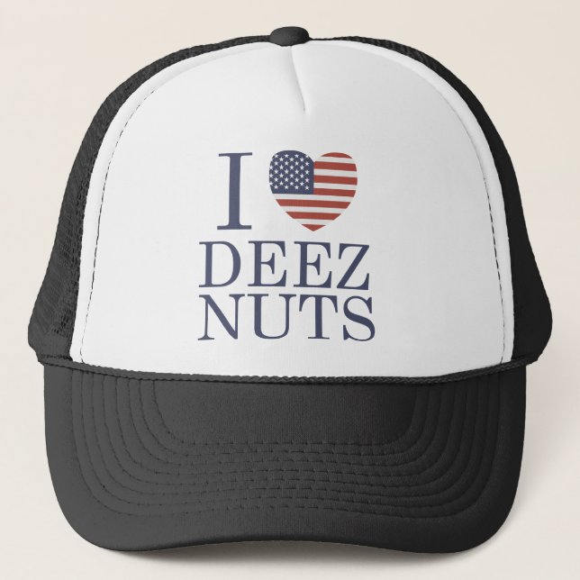 I Liebe Deez Nuts Truckerkappe (Vorderseite)