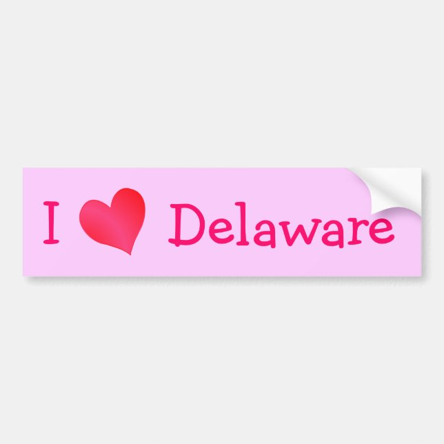 I Liebe Delaware Autoaufkleber (Vorne)