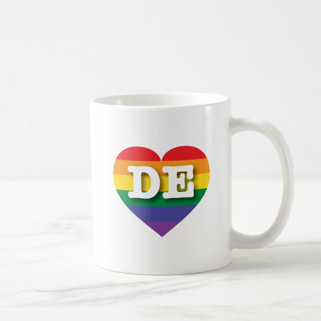 I Liebe Delaware Rainbow Heart Kaffeetasse (Rechts)