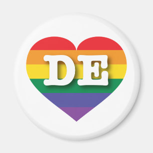 I Liebe Delaware Rainbow Heart Magnet