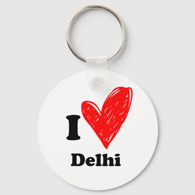 I Liebe Delhi Schlüsselanhänger (Vorderseite)