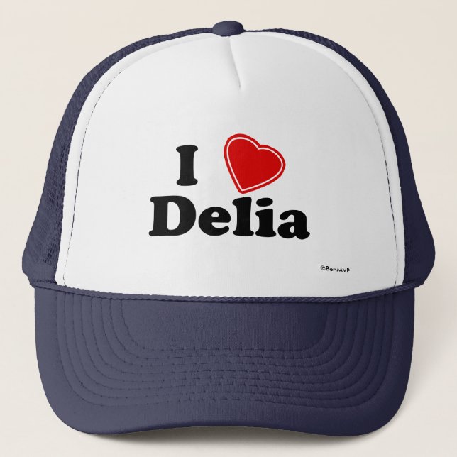 I Liebe Delia Truckerkappe (Vorderseite)