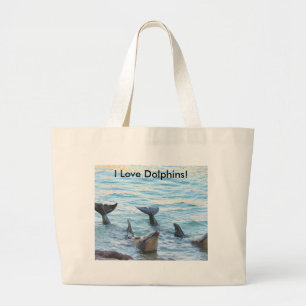I Liebe-Delphine! Delphin-Foto Jumbo Stoffbeutel