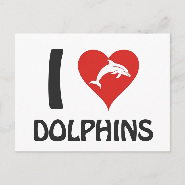 I Liebe Delphine Postkarte (Vorderseite)