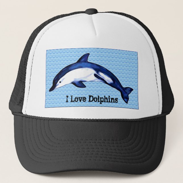 I Liebe-Delphine Truckerkappe (Vorderseite)