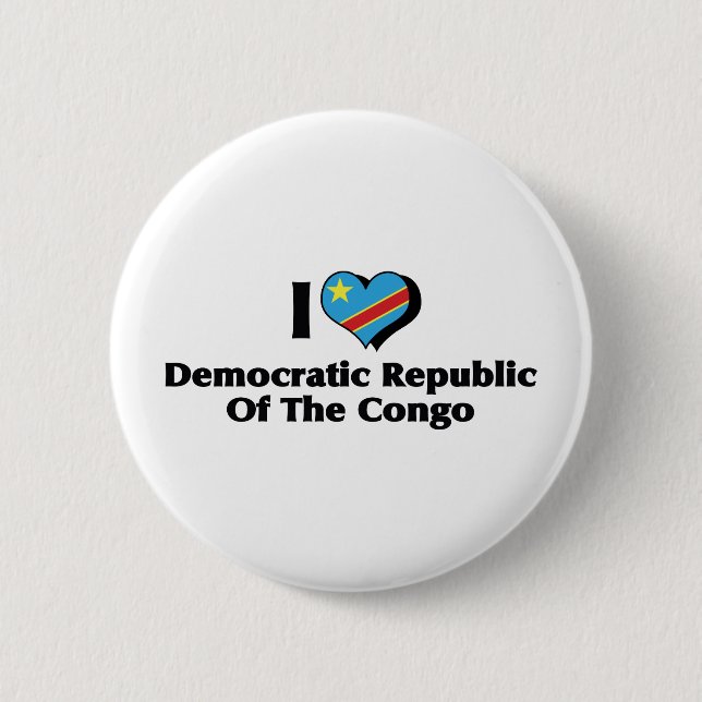 I Liebe Demokratische Republik Kongo Button (Vorderseite)