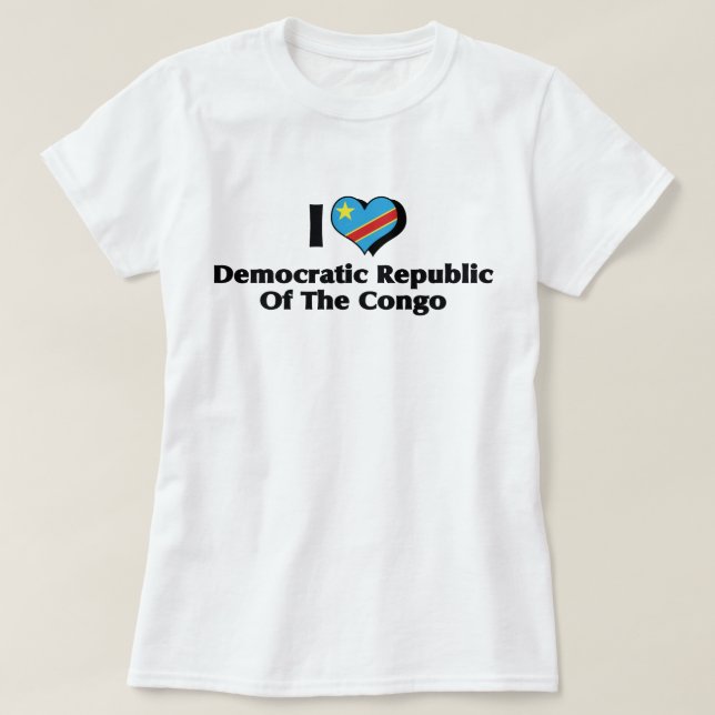 I Liebe Demokratische Republik Kongo T-Shirt (Design vorne)