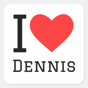 I Liebe dennis Quadratischer Aufkleber