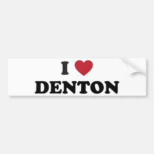 I Liebe Denton Texas Autoaufkleber