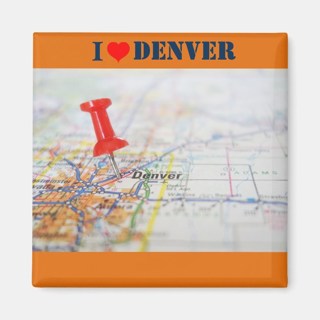 I Liebe Denver Map Magnet (Vorne)