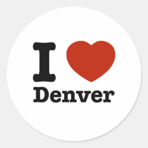 I Liebe Denver Runder Aufkleber