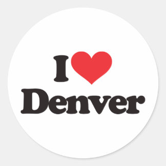 I Liebe Denver Runder Aufkleber