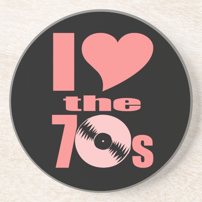 I Liebe der 70er Getränkeuntersetzer (Vorne)