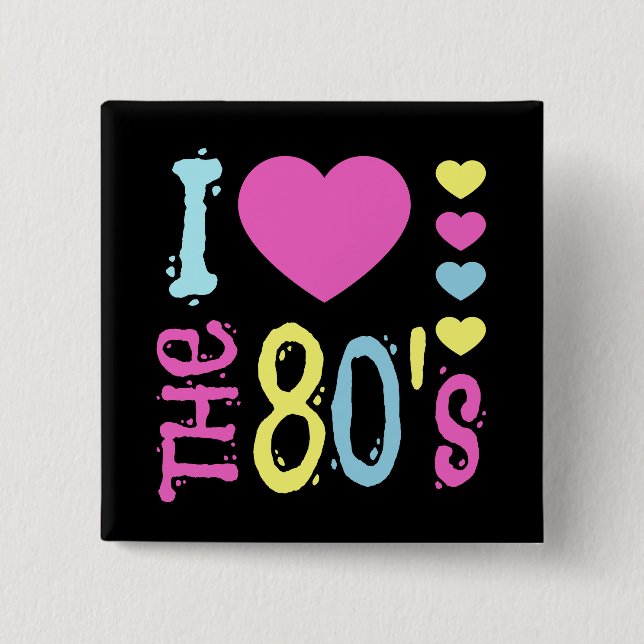 I Liebe der 80er Disco-Kostüme Button (Vorderseite)