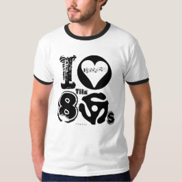 I Liebe der 80er Musik-T - Shirt 45 U/min