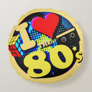I Liebe der 80er Rundes Kissen