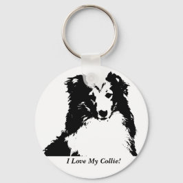 I Liebe der benutzerdefinierten Collie-Schlüsselke Schlüsselanhänger