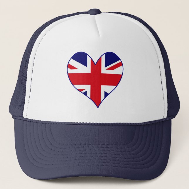 I. Liebe der britischen Flagge Truckerkappe (Vorderseite)