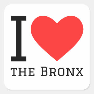 I Liebe der Bronx Quadratischer Aufkleber