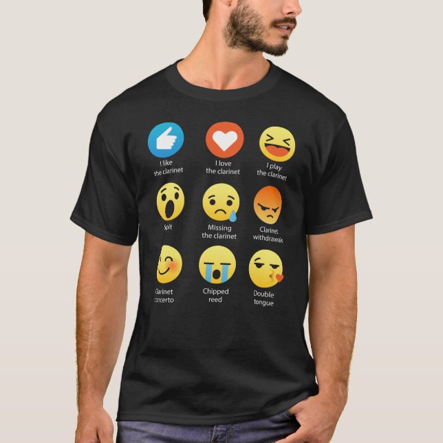 I Liebe der Clarinet Emoji Emoticon-lustige T - T-Shirt (Vorderseite)