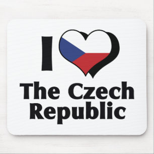 I Liebe der Flagge der Tschechischen Republik Mousepad