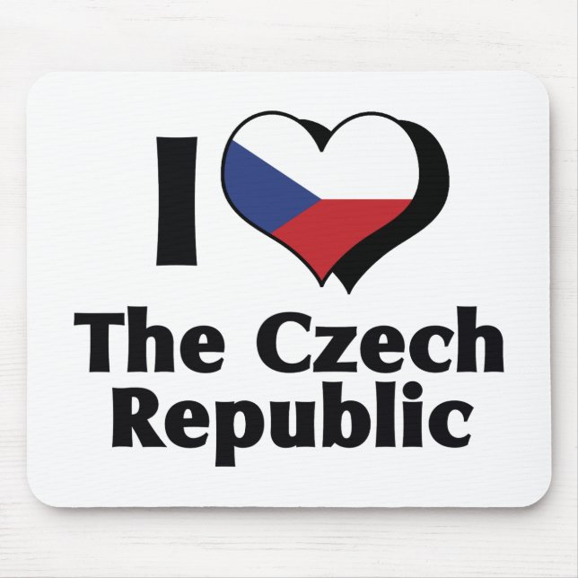 I Liebe der Flagge der Tschechischen Republik Mousepad (Vorne)