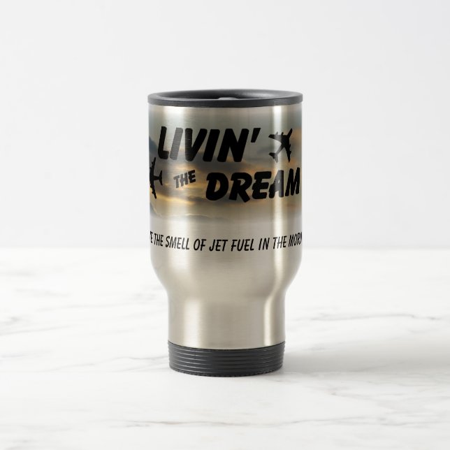 I Liebe der Geruch des Turbinentreibstoffs Reisebecher (Mittel)