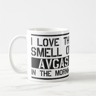 i Liebe der Geruch von Avgas am Morgen Kaffeetasse