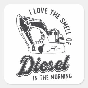 I Liebe der geruchenden Baggerbauer Quadratischer Aufkleber