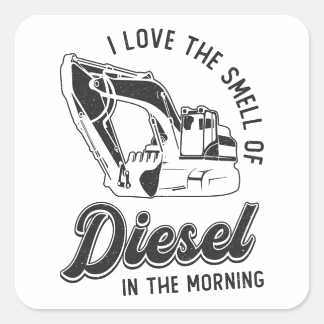I Liebe der geruchenden Baggerbauer Quadratischer Aufkleber (Vorderseite)