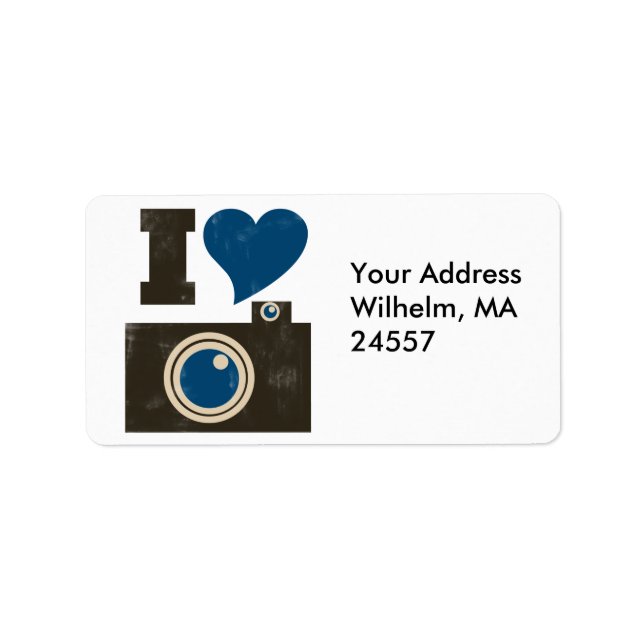 I Liebe der Kamera Adressaufkleber (Vorne)