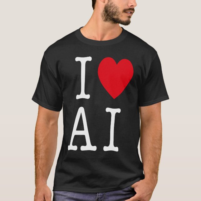 I Liebe der KI für künstliche Intelligenz T-Shirt (Vorderseite)