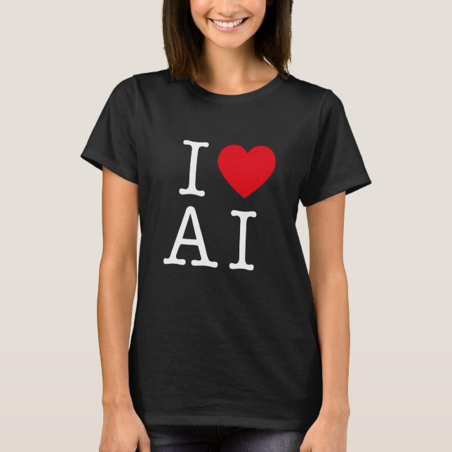 I Liebe der KI für künstliche Intelligenz T-Shirt (Vorderseite)