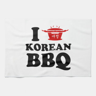 I Liebe der koreanischen GRILLEN (고 기 이) Geschirrtuch