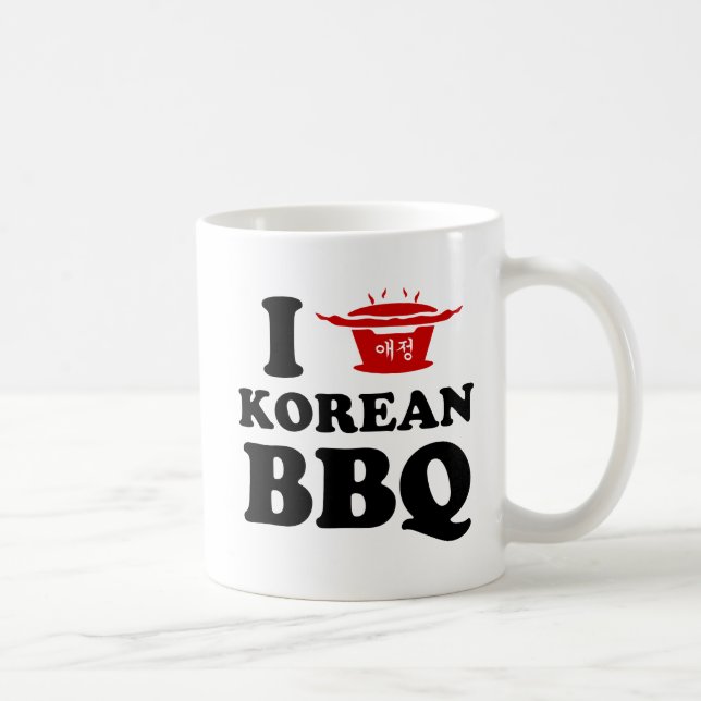 I Liebe der koreanischen GRILLEN (고 기 이) Kaffeetasse (Rechts)