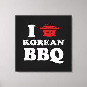 I Liebe der koreanischen GRILLEN (고 기 이) Leinwanddruck