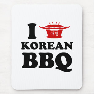 I Liebe der koreanischen GRILLEN (고 기 이) Mousepad