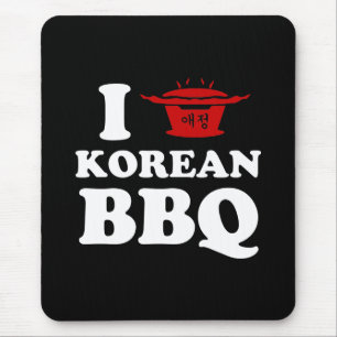 I Liebe der koreanischen GRILLEN (고 기 이) Mousepad