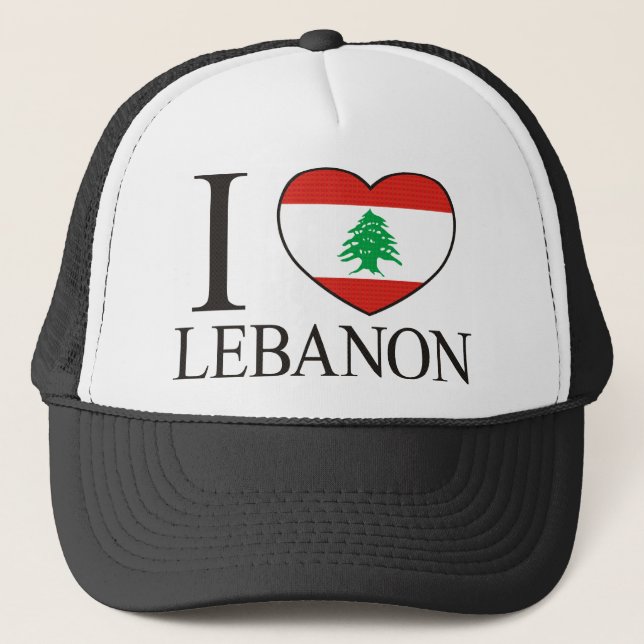 I Liebe der Libanon Truckerkappe (Vorderseite)