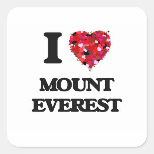 I Liebe der Mount Everest Quadratischer Aufkleber