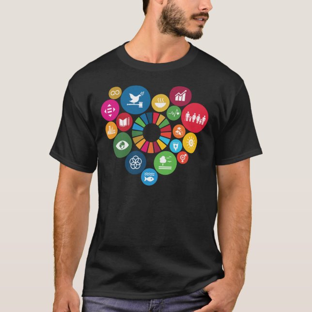 I Liebe der SDG für Nachhaltige Entwicklung 2030 E T-Shirt (Vorderseite)