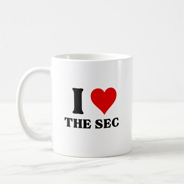 I Liebe der SEC, ich höre die SEC Kaffeetasse (Links)
