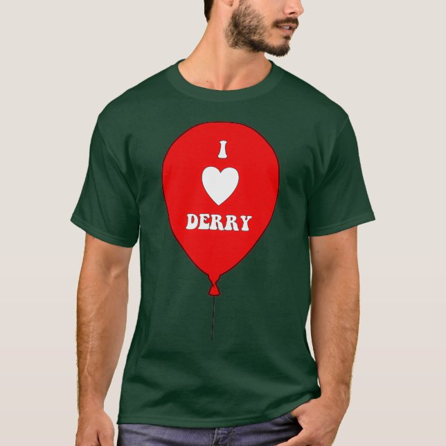 I LIEBE DERRY on Red Balloon I Heart Derry Maine T-Shirt (Vorderseite)
