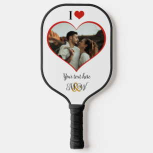I Liebe des benutzerdefinierten Textstapels Pickleball Schläger