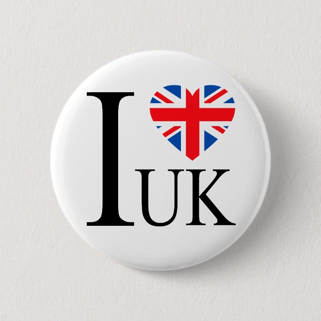 I. Liebe des britischen Flaggenschwerpunkts Großbr Button (Vorderseite)