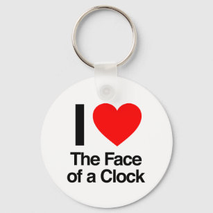 i Liebe des Gesichts einer Uhr Schlüsselanhänger