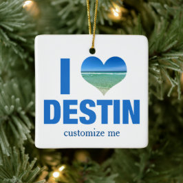 I Liebe Destin Florida Beach Trip Custom Weihnacht Keramikornament
